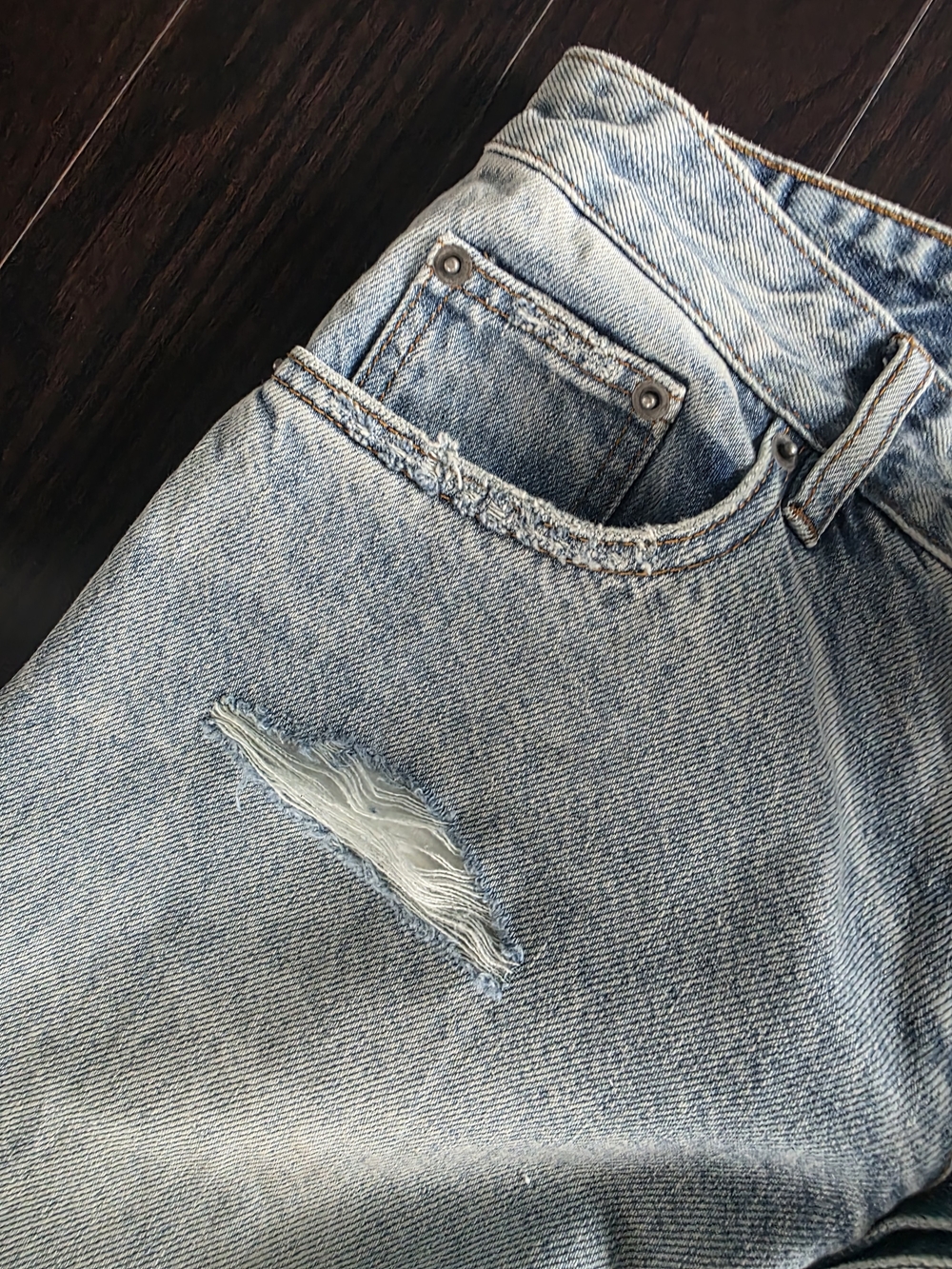 Ksubi Light Blue Distressed Straight-Leg Jeans - Picture 7 of 10